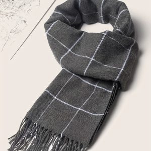 1pc Fashion Scarves Braid Elegant Warm Scarf Men's Scarf Large Neckerchief, Ideal Choice For Gifts