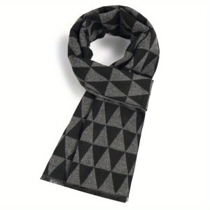 Men's Classic Plaid Scarves - 100% Polyester Woven Fabric, Mature Style, Soft Imitation Cashmere, Winter Warmth, Versatile Fashion Accessory