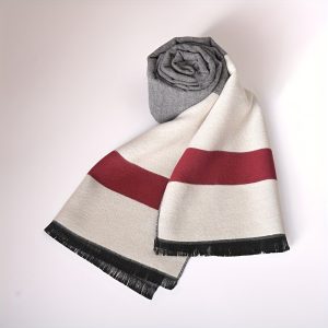 Men's Winter Scarf, 100% Polyester Fleece, Thermal, Soft, And Warm, Ribbed Pattern, Machine Washable