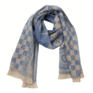 Cashew Flower Jacquard Scarf - Cozy, Windproof & Warm for Fall FWinter | Polyester Knit, Machine Washable