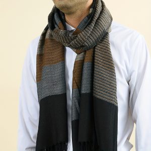 1pc Men's Color Woven Man Cotton Men's Scarf Striped Double-sided Tassel Scarf, Ideal choice for Gifts