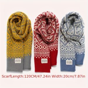 1pc Knitted Children's Scarf For Boys And Girls, Warm And Thickened Student Little Girl Scarf