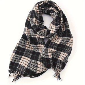 Women's Soft Faux Sheepskin Scarf With Christmas Pattern, Elegant And Cozy Winter Accessory For Outdoor Wear