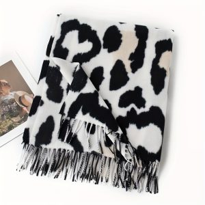 Black Cow Print Soft Student Warm Scarf Printed Shawl Scarf