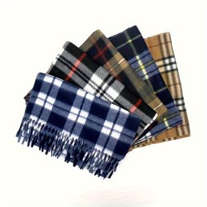 1pc Winter Warm Soft Fashion Long Shawl Grid Lattice Large Scarves For Women Men